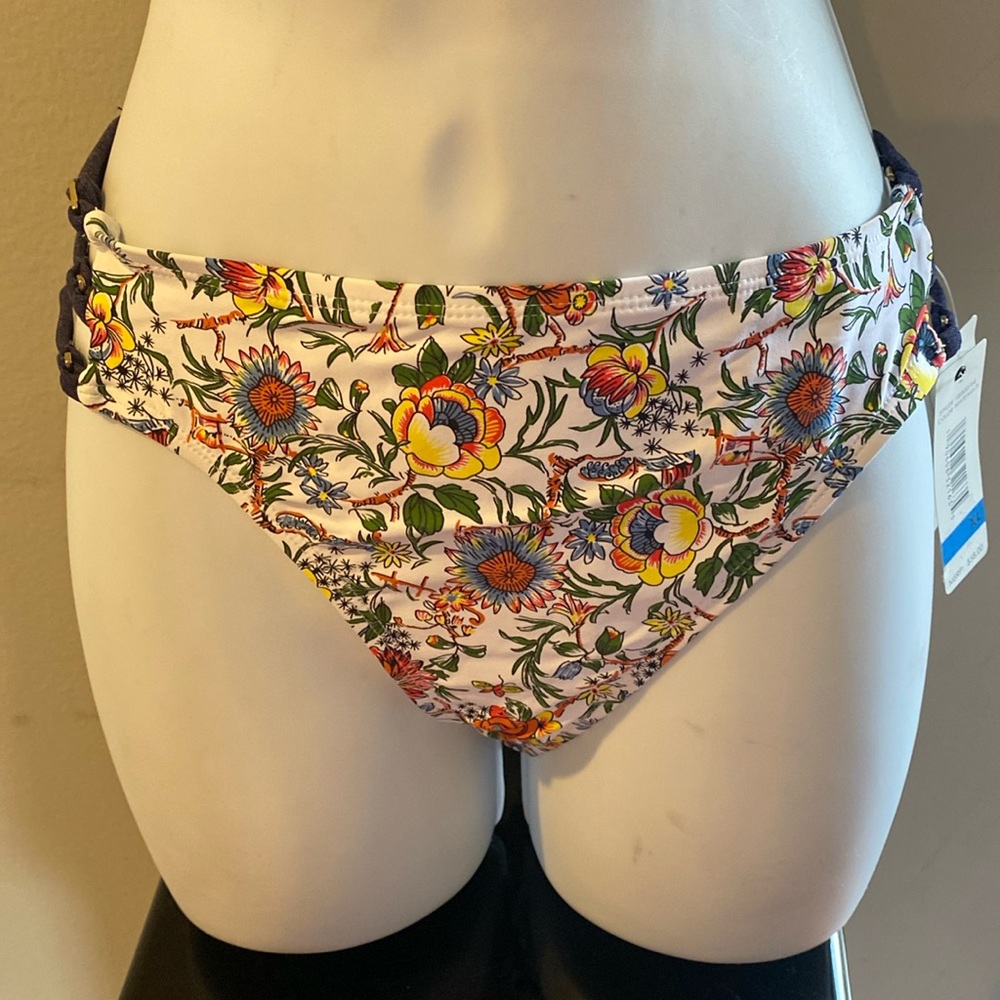 Studio Anne Cole White Multi Swimsuit Separates Bikini Bottoms XL New 4/25